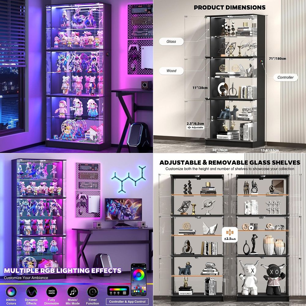 Lighting & Home Decor Studio Photos - Lemari Pajangan dengan Pintu Kaca, Lemari