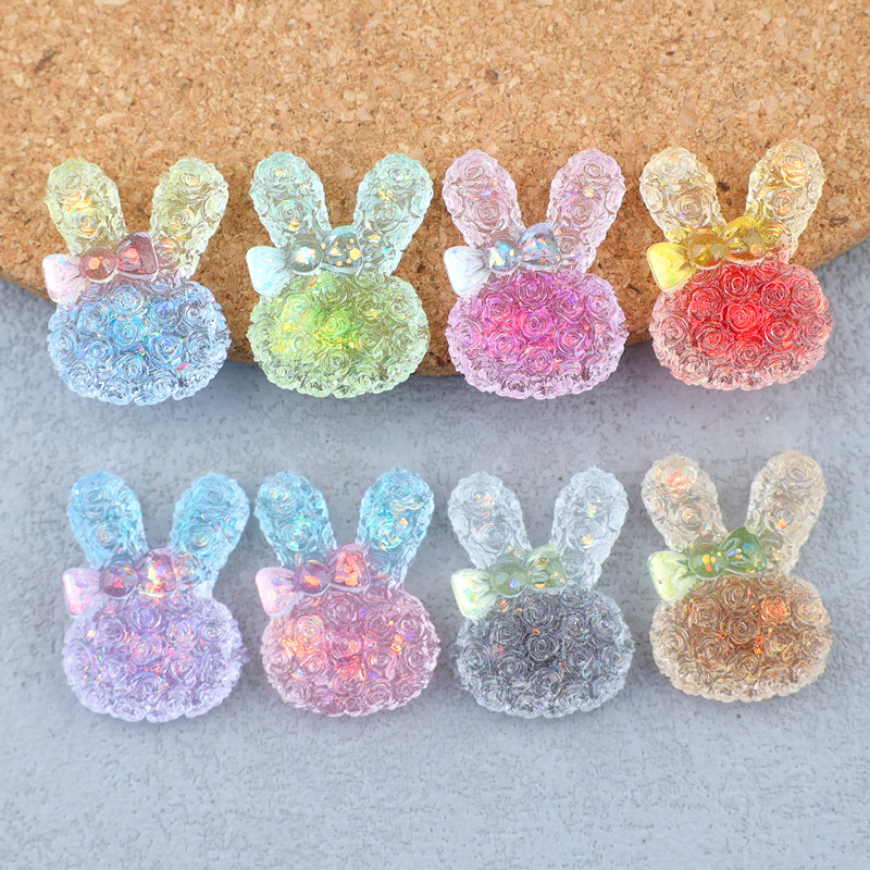 Lighting Decor Items - 5PCS 18*25mm Cabochon Resin Kelinci Bercahaya
