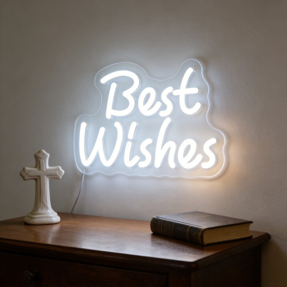 Outdoor Lighting Decor Ideas - Lampu Neon LED Dimmable Best Wishes,