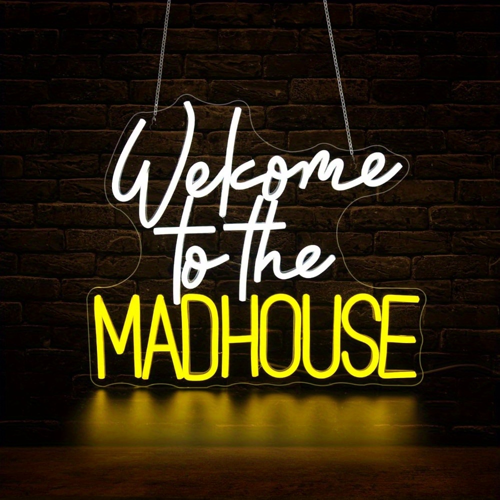 Outdoor Lighting Decor Ideas - Selamat Datang di Madhouse Neon Sign