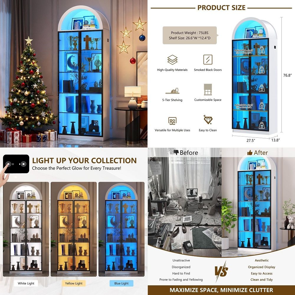 Lighting & Home Decor Studio Photos - Lemari Pajangan dengan Pintu dan Rak