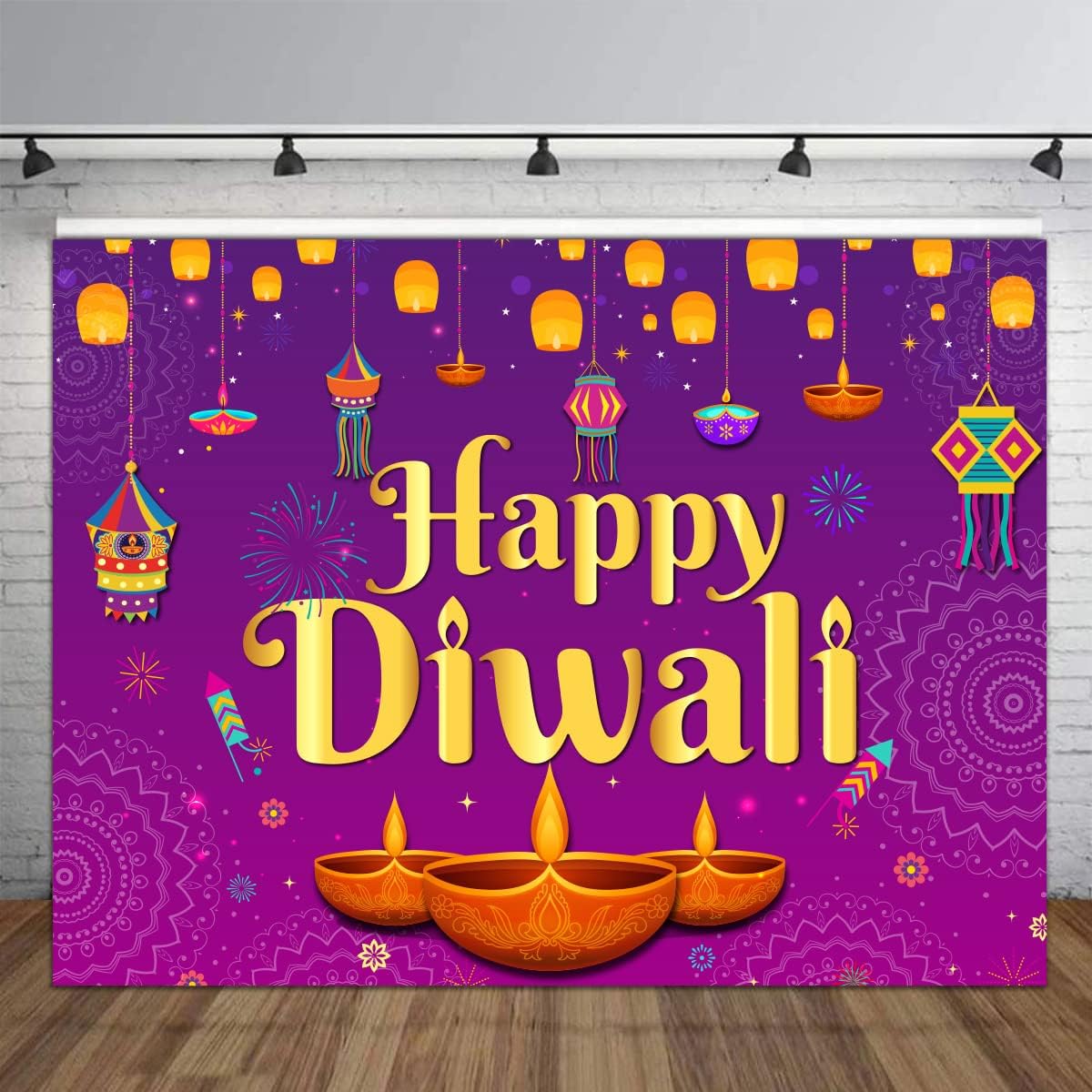 Decor Lighting India - Latar Belakang Happy Diwali 5x7 kaki