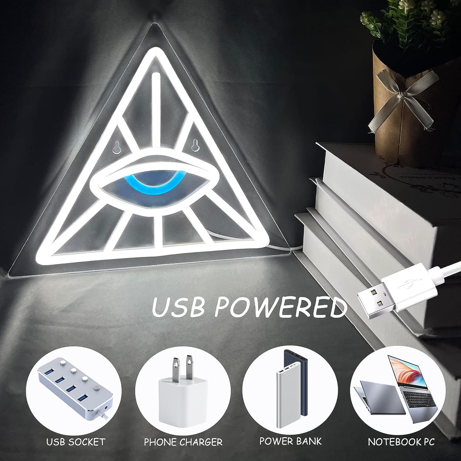 Lampu Neon LED Bentuk Mata di  - Outdoor Lighting Decor Ideas ulasan dan harga
