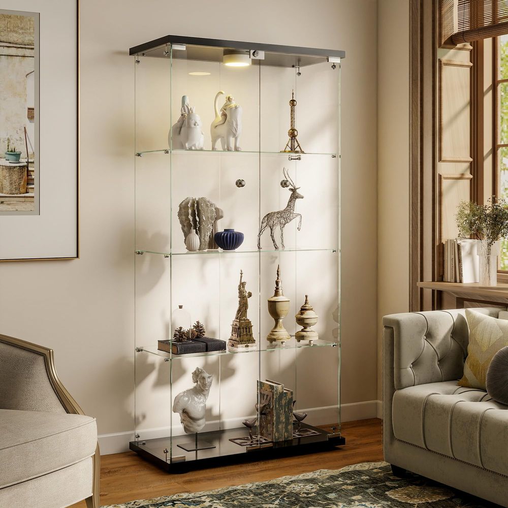 Lemari Pajangan dengan Lampu L - Lighting & Home Decor Studio Photos ulasan dan harga