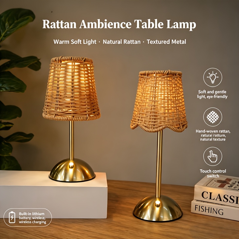 Lampu Meja Seni Anyaman Rotan  - Lighting Design Decor ulasan dan harga