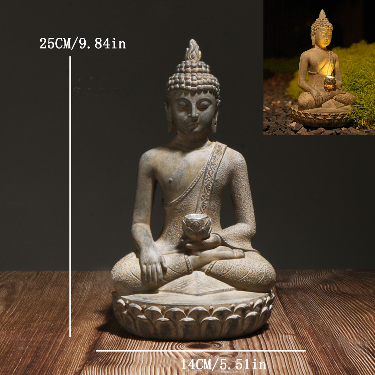 1 Buah Patung Buddha Bertenaga - Decor Lighting India ulasan dan harga