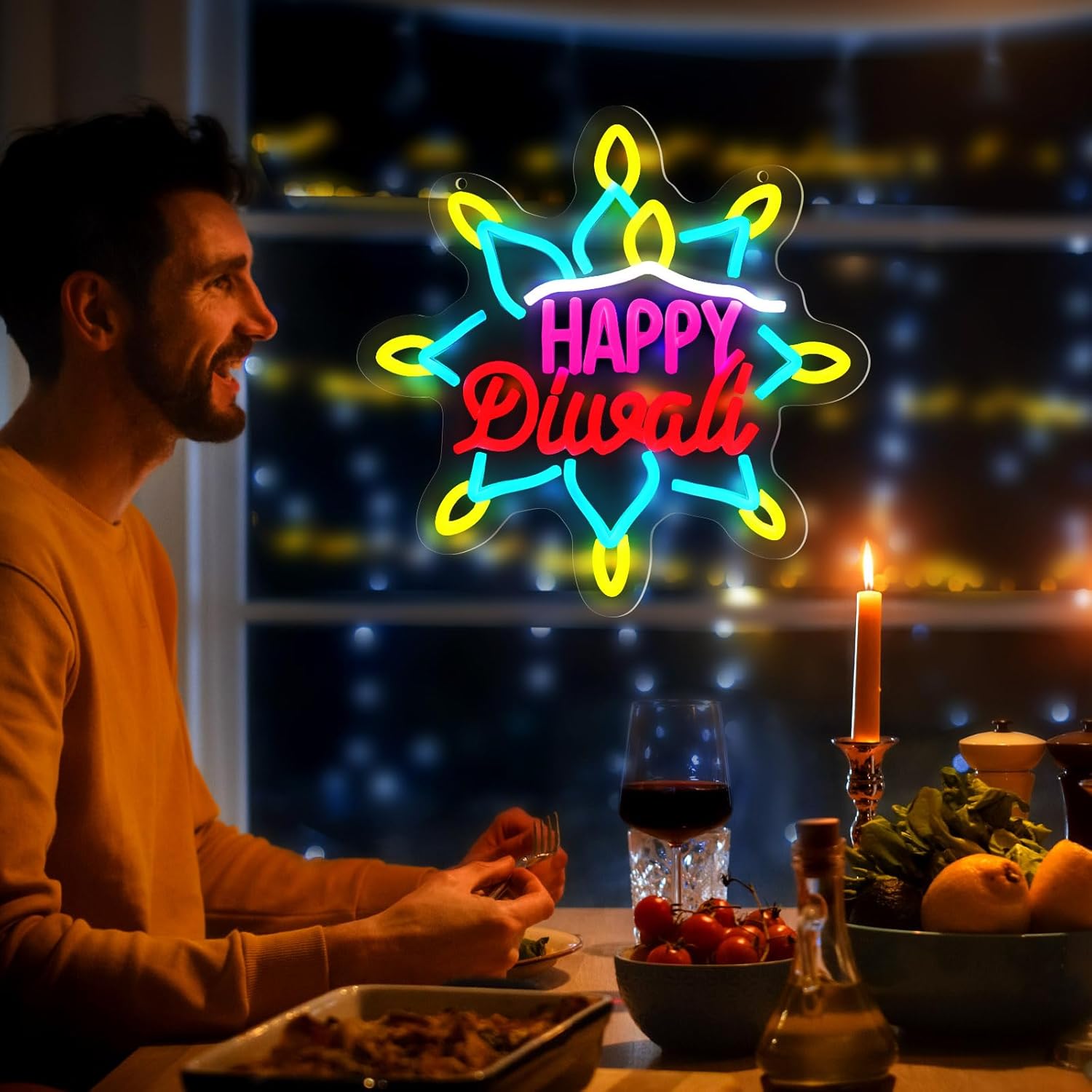 Lampu Neon LED Happy Diwali, D - Decor Lighting India ulasan dan harga