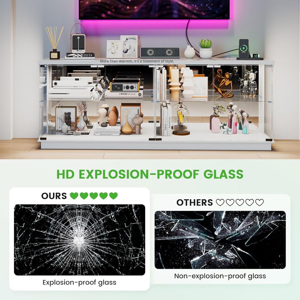 Meja TV Kaca 71 inci dengan St - Lighting & Home Decor Studio Photos ulasan dan harga